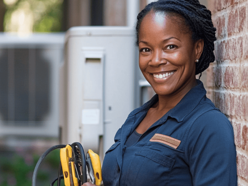 hvac tech smiling